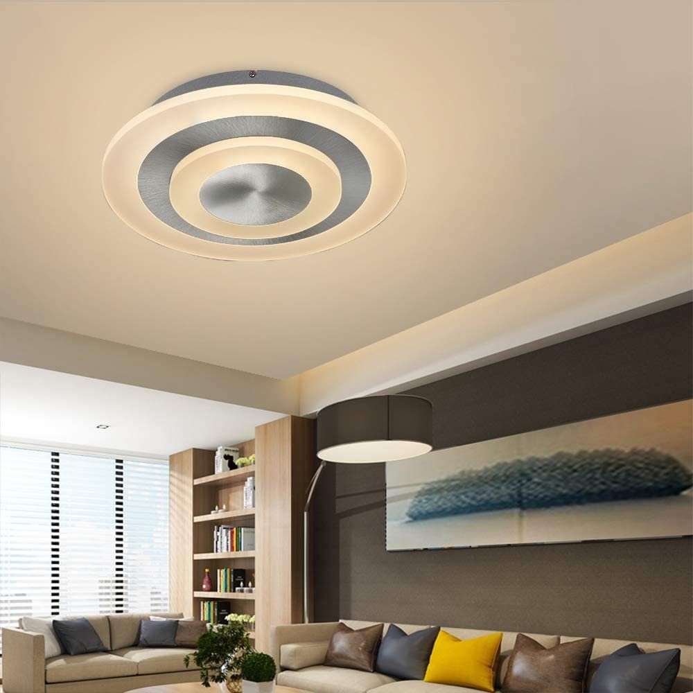 Warmweiß 20W fest Dimmbar, integriert, Deckenleuchte rund LED Ø30cm LED Bürodeckenleuchten ZMH