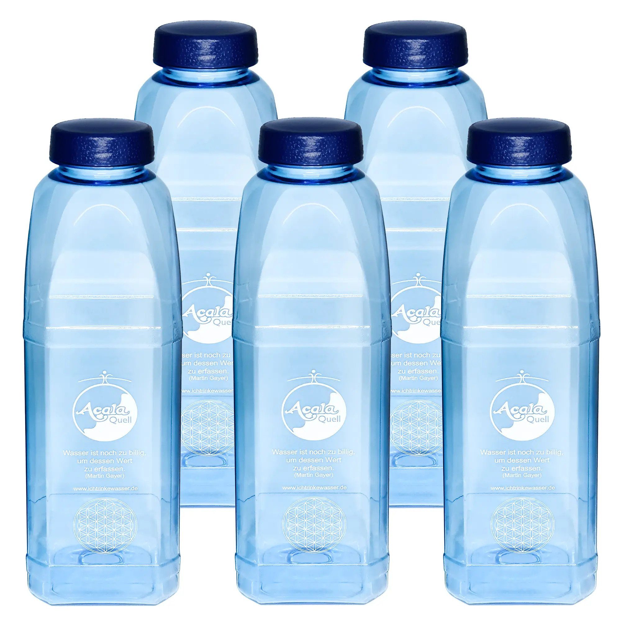 AcalaQuell Trinkflasche 8-​Kant 1,0 L aus Tritan, weichmacherfrei & lebensmittelecht