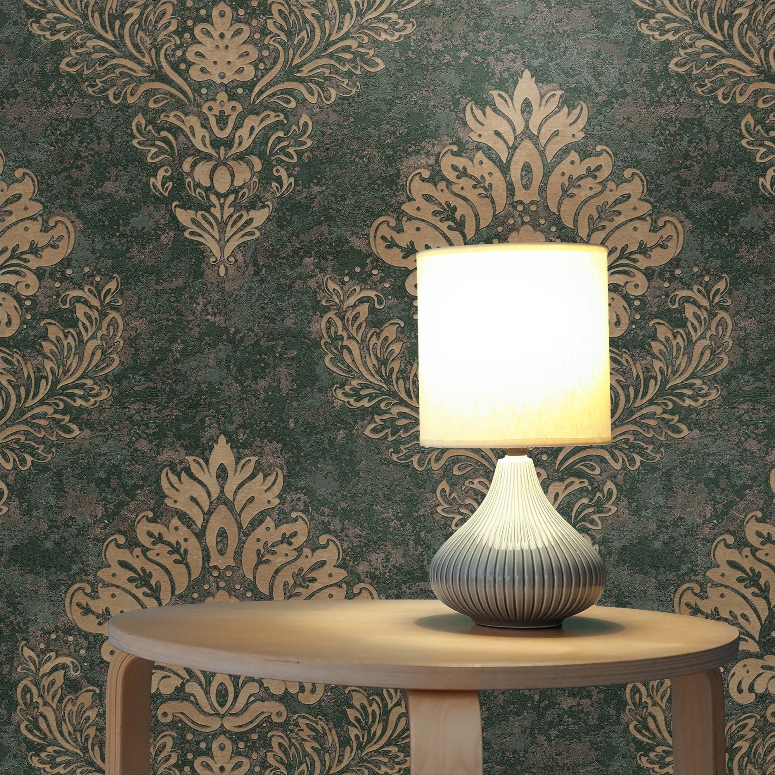 Vliestapete Tapete Barock Gioele M1-No.633, Vliestapete, Grün, Gold, Barocktap