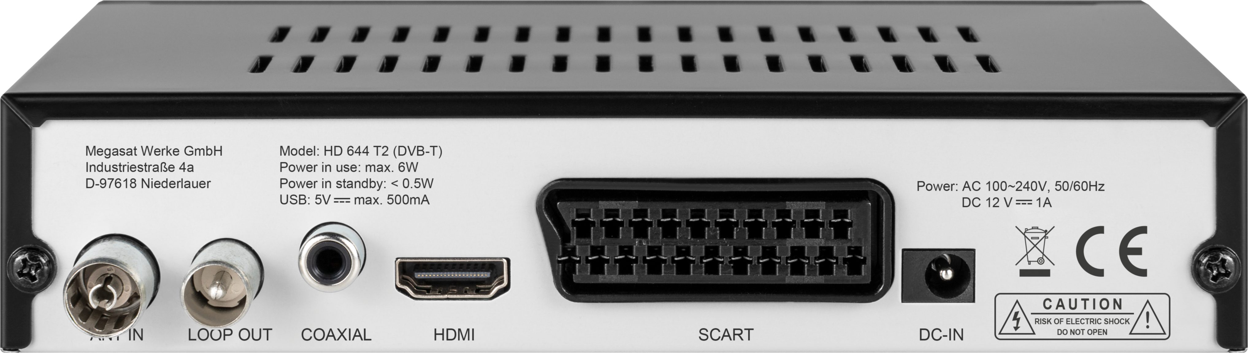 Megasat HD 644 T2 DVB-T2 HD Receiver (DVB-T2 HD free to Air)