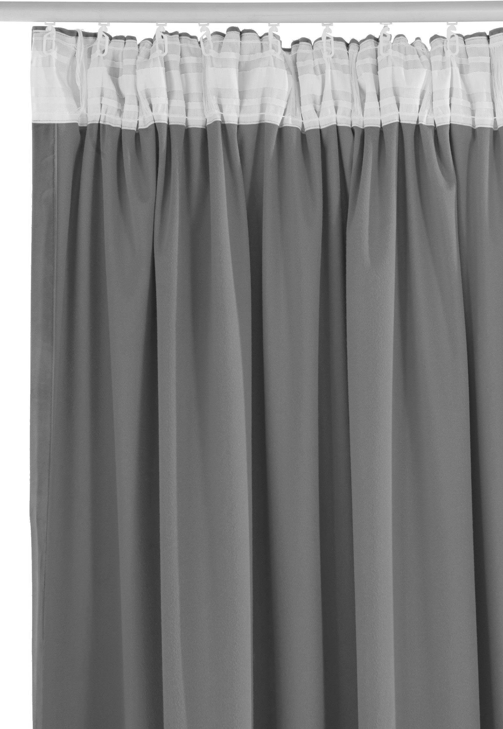 Größen Home Polyester, verschiedene grau blickdicht, St), (1 Ladina, by Lena Vorhang LeGer blickdicht, Samt gewebt, Multifunktionsband Gercke,
