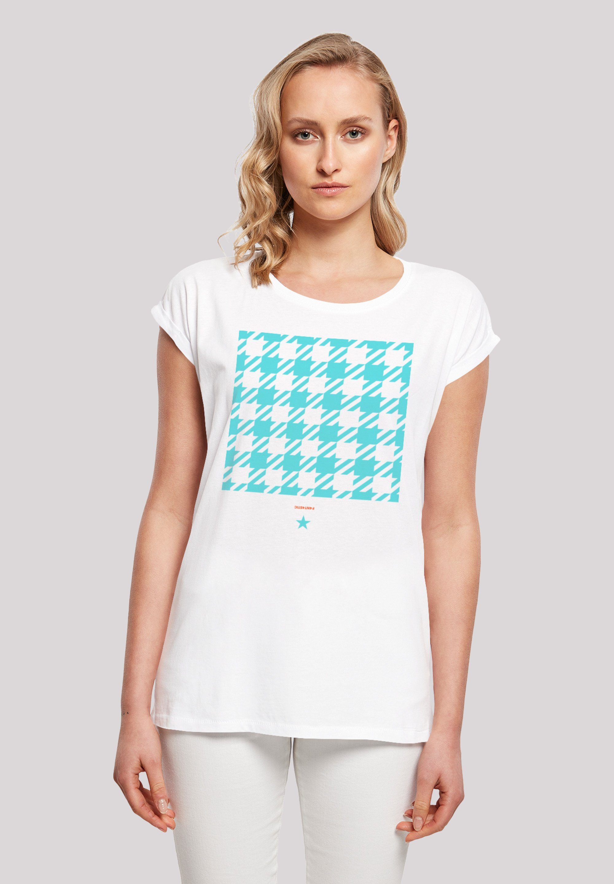 F4NT4STIC T-Shirt "Hahnentritt Karo blau", Print günstig online kaufen