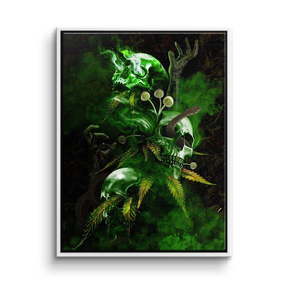 DOTCOMCANVAS® Leinwandbild, Premium Leinwandbild - Pop Art - Green Death - Mindset - Motivation weißer Rahmen