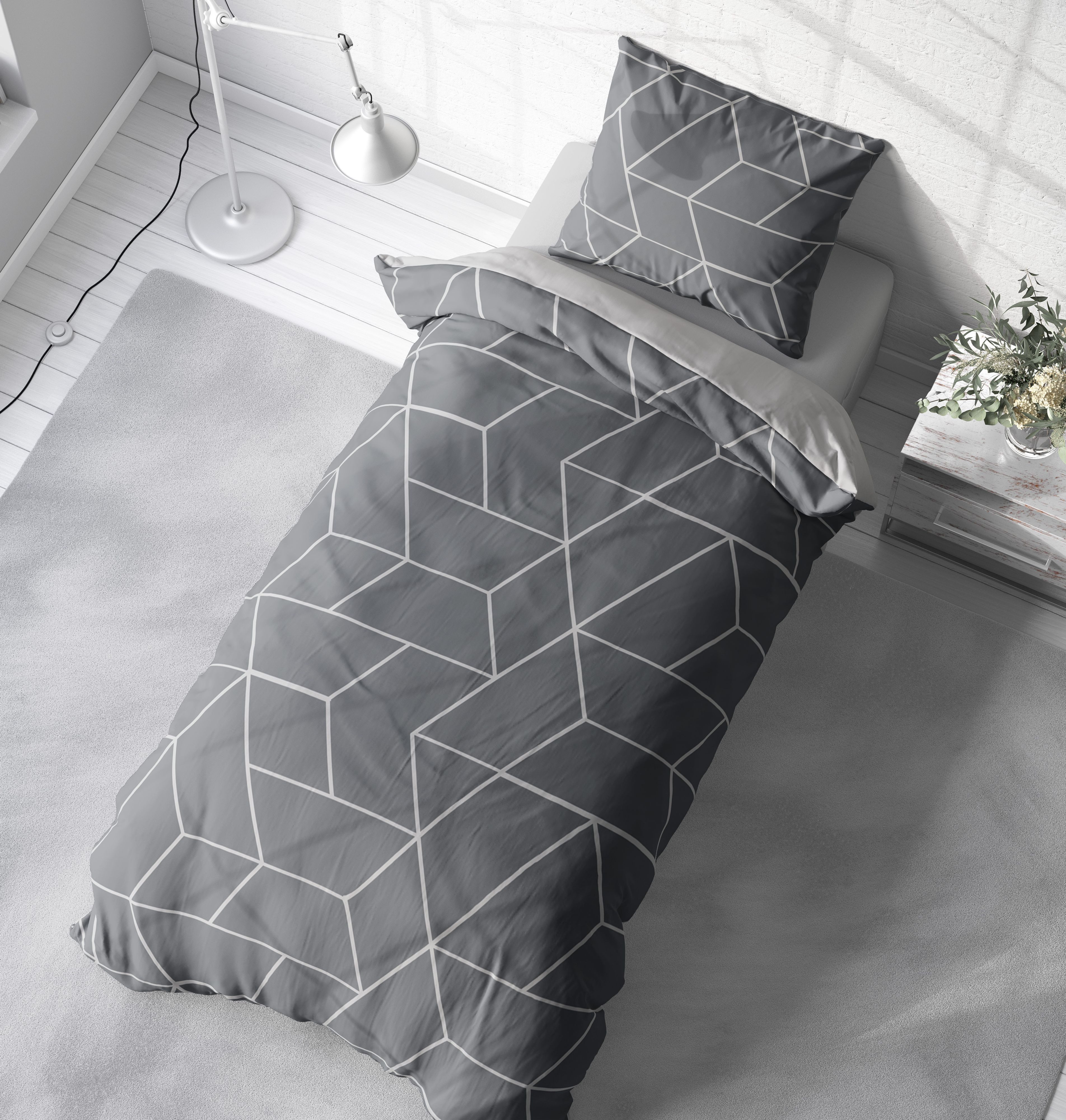 One Home Bettwäsche Motive, Mikrofaser, 4 teilig, Geometrisch Grafisch modern, Knitterfrei Weich für Sommer und Winter