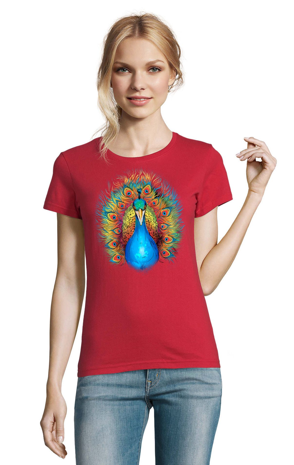 Blondie & Brownie T-Shirt Blauer Pfau günstig online kaufen