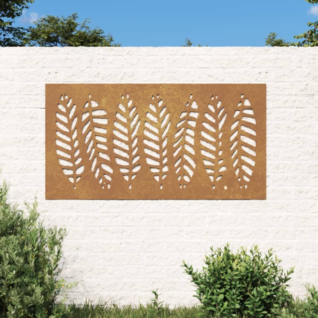 vidaXL Wandpaneel GartenWanddeko 105x155 cm Cortenstahl BlattDesign