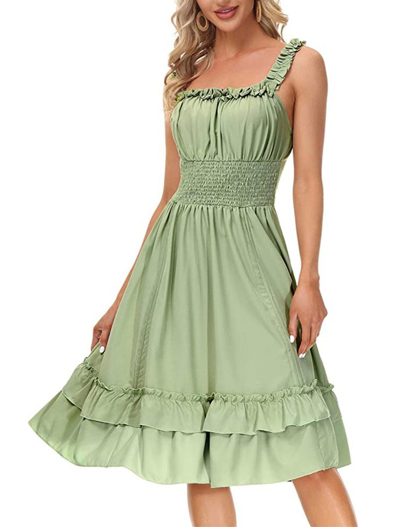 LIIKIL A-Linien-Rock Damen Steampunk A-Line Kleid