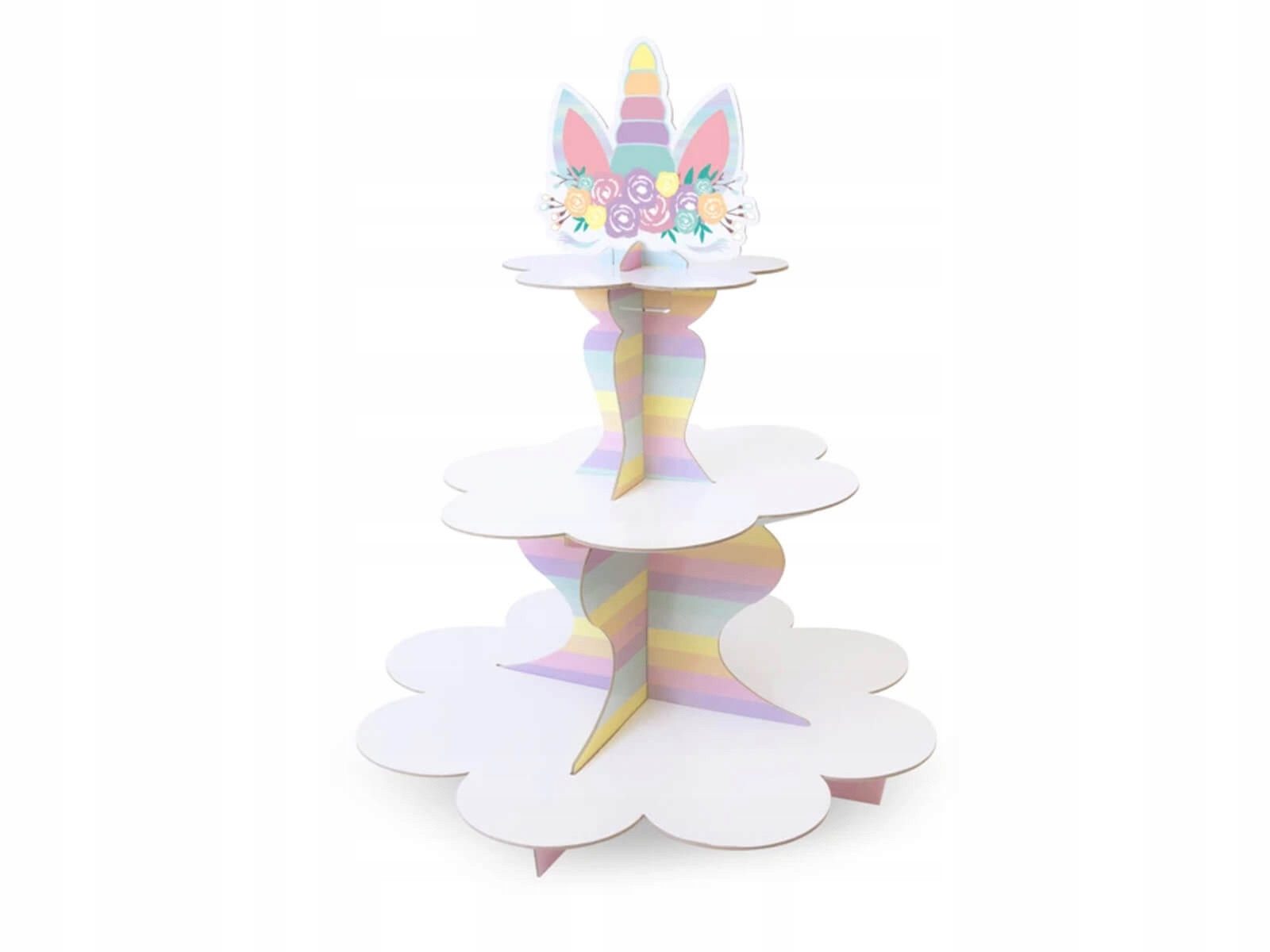PartyPal Muffinplatten Einzigartiger Einhorn-Muffinständer - Perfekt für Kinderpartys!, Papier