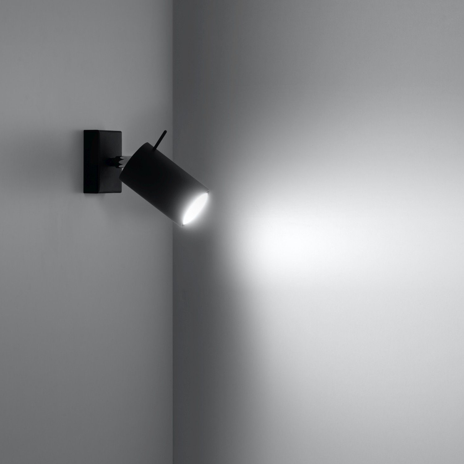 Licht-Erlebnisse Wandstrahler Leuchtmittel, Wandlampe Flur H:15cm Treppe ETNA, Schwarz dezent modern ohne Spot Wohnzimmer