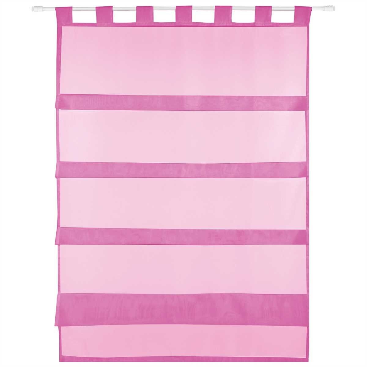 Vorhang, Bestlivings, Schlaufen (1 St), transparent, Microfaser, Küchengardine in "Raffoptik", Transparente Bistrogardine mit Schlaufen, vers. Größen Pink