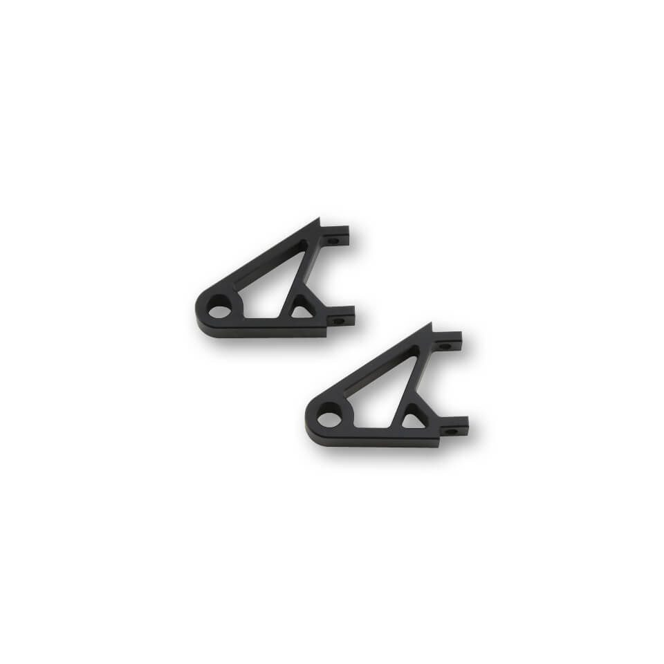 Highsider Auspuff-Flexrohr CNC Alu Lampenhalter XS, schwarz eloxiert, Paar, robust