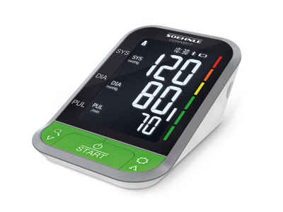 Soehnle Oberarm-Blutdruckmessgerät Systo Monitor Connect 400, Verstellbare Manschette, Extragroße, leuchtende LCD-Anzeige
