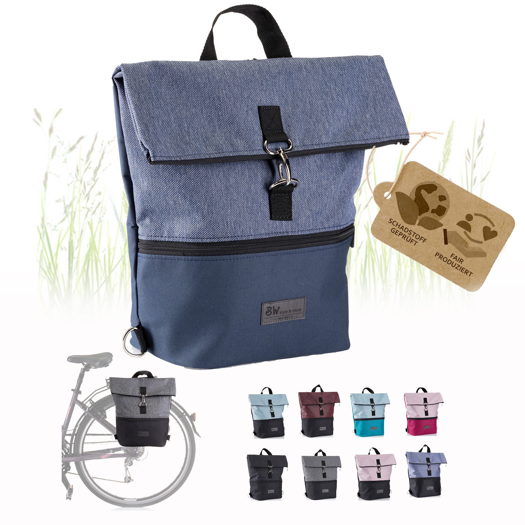 BambiniWelt by Rafael K. Fahrradtasche Fahrradtasche Gepäckträgertasche 2in1 Rucksack 20L, Gepäckträgertasche/Fahrradrucksack