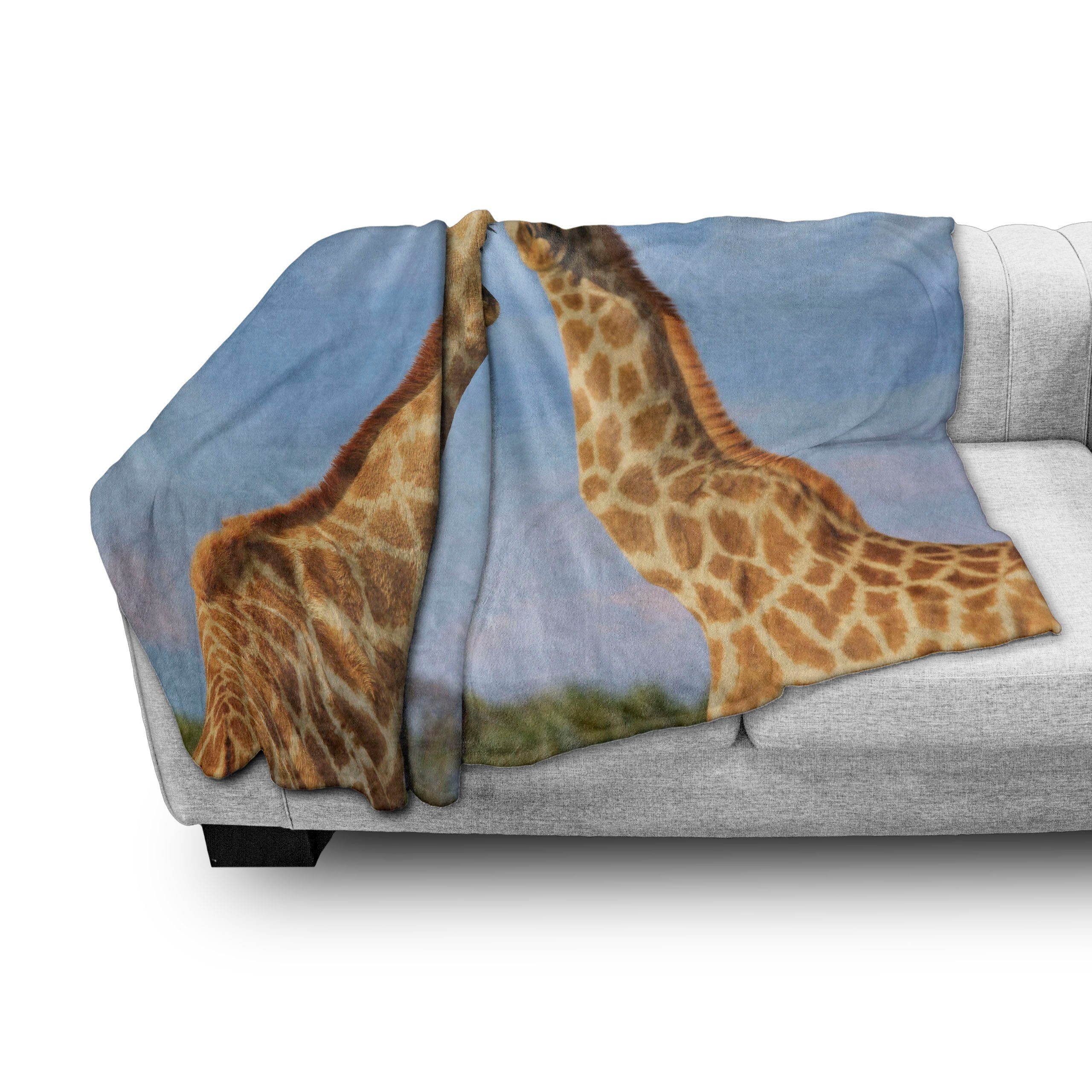 für und den Gemütlicher Wohndecke Giraffe Plüsch Außenbereich, Paare Animal Foto Wild Innen- von Abakuhaus,