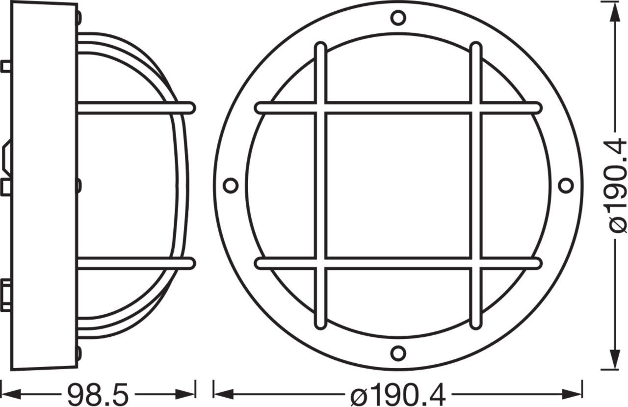 Osram Wandleuchte Osram LED Wandleuchte Bulkhead Essential Round E27, Ohne Leuchtmittel, Nicht dimmbar ohne Bewegungsmelder