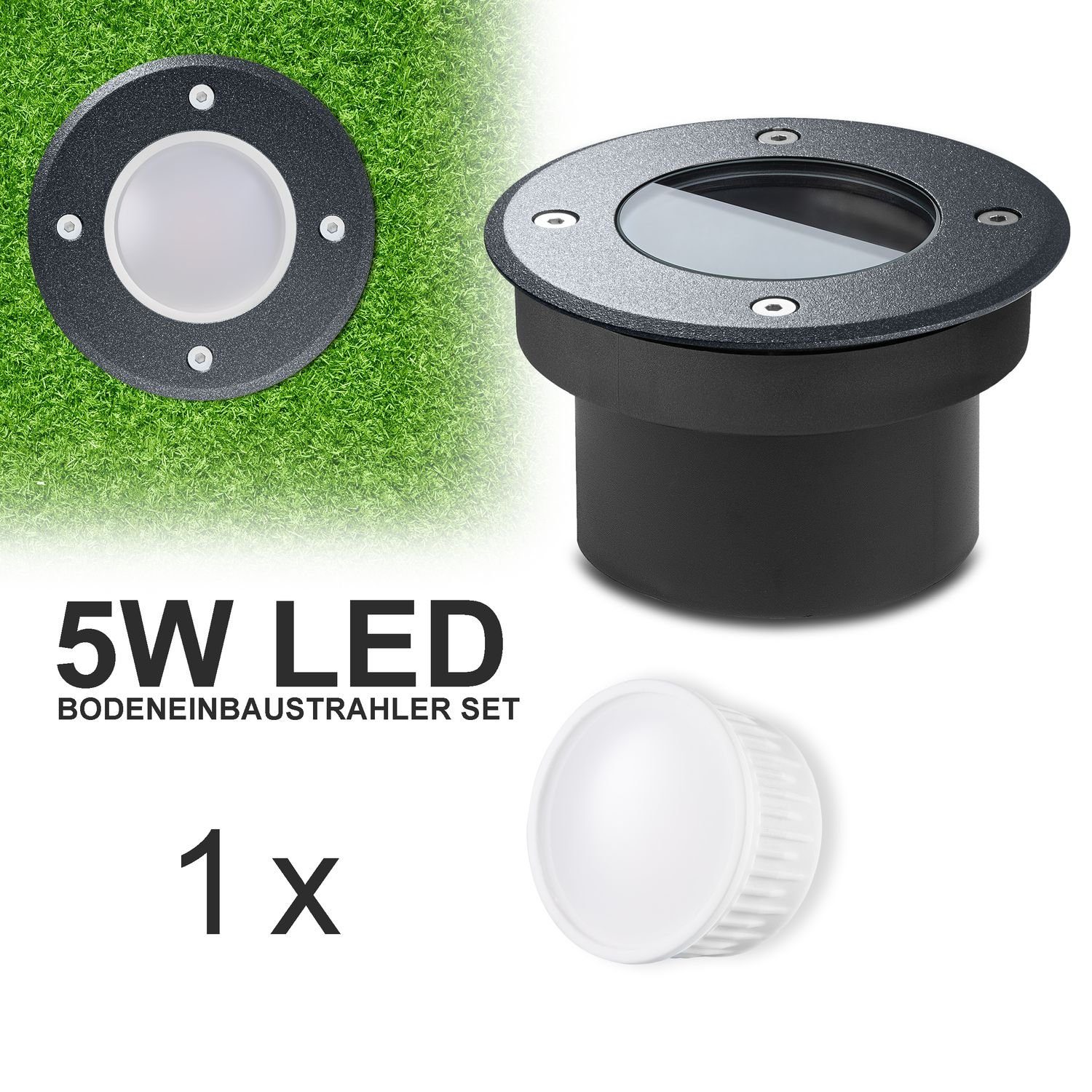 Leuchtmittel von LED LED LED Einbaustrahler Flacher Bodeneinbaustrahler mit L tauschbarem LEDANDO