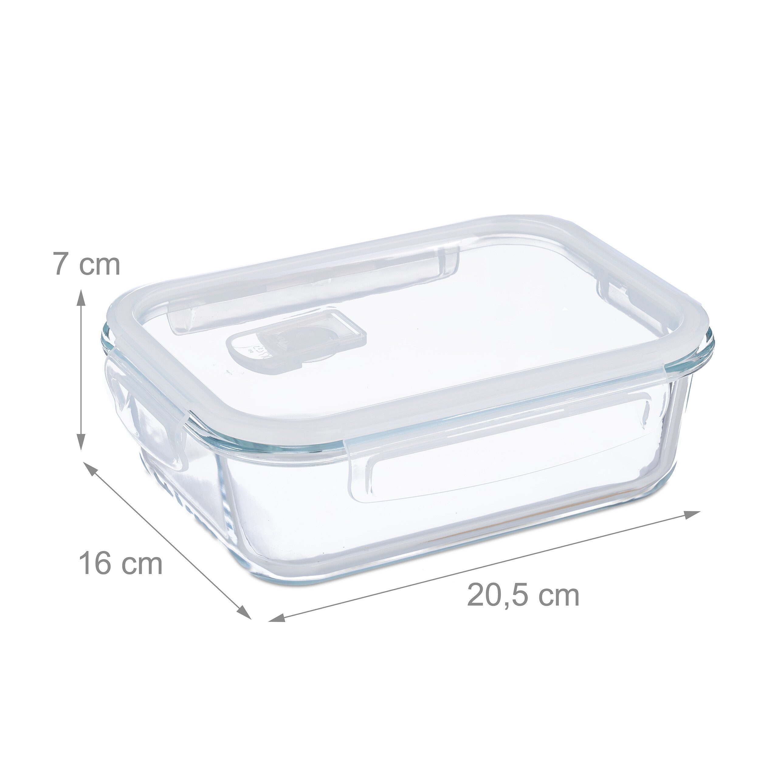 relaxdays Frischhaltedose Glasbehälter mit Deckel im Set, Glas, (3-tlg), 3 x 1040ml – Bild 4 von 5