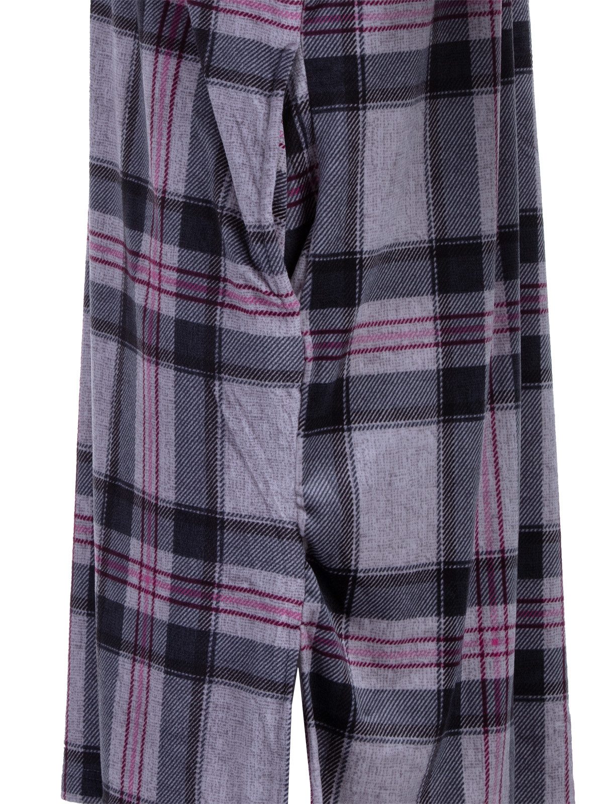 Henry Terre Nachthemd Langarm - Velour Schotten-Look super weich Hemdkragen – Bild 4 von 5