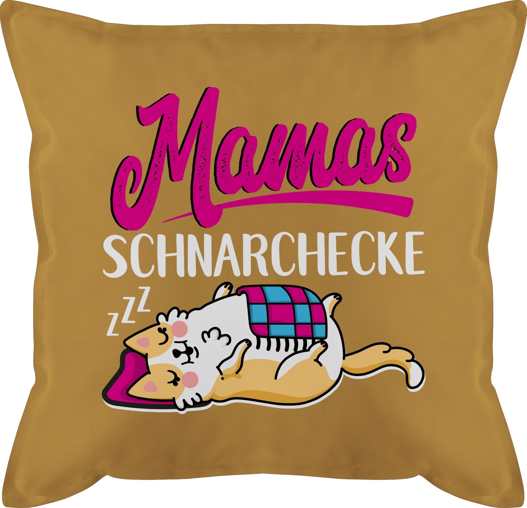 2 Mamas Schnarchecke weiß/fuchsia, Dekokissen Gelb Muttertagsgeschenk - Shirtracer