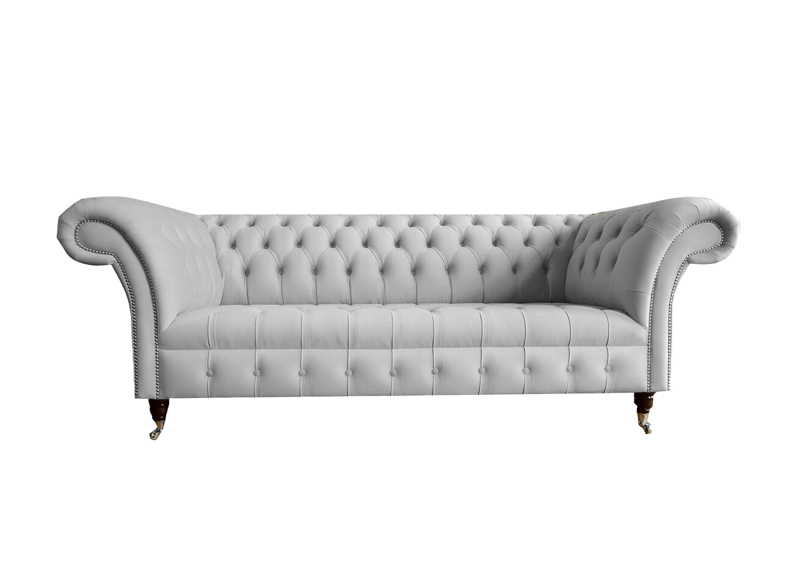 Xlmoebel Sofa Chesterfield Sofa in Weiß mit hochwertigem Stoff und modernem Design, Hergestellt in Europa