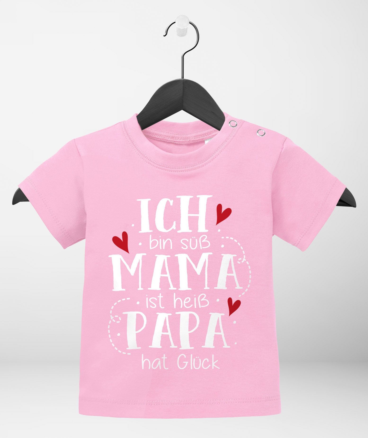 MoonWorks Print-Shirt Baby T-Shirt kurzarm Ich bin süß Mama ist heiß Papa hat Glück