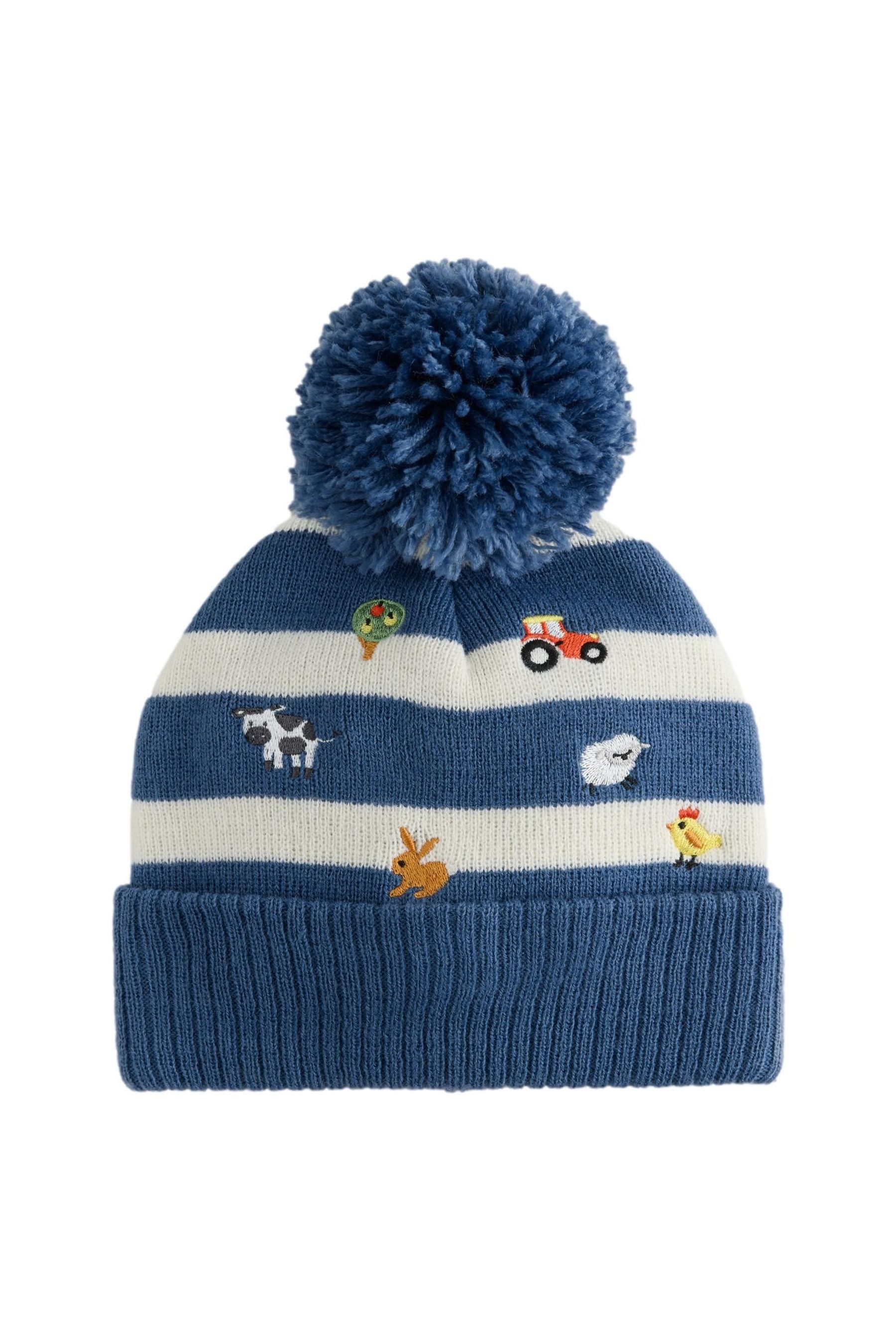 Beanie Bestickte Bommelmütze