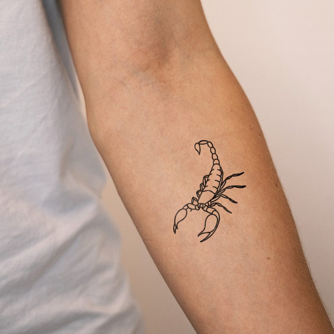 Inkster Schmuck-Tattoo Skorpion Tattoo, wasserfestes temporäres Tattoo, 2 Wochen Halt