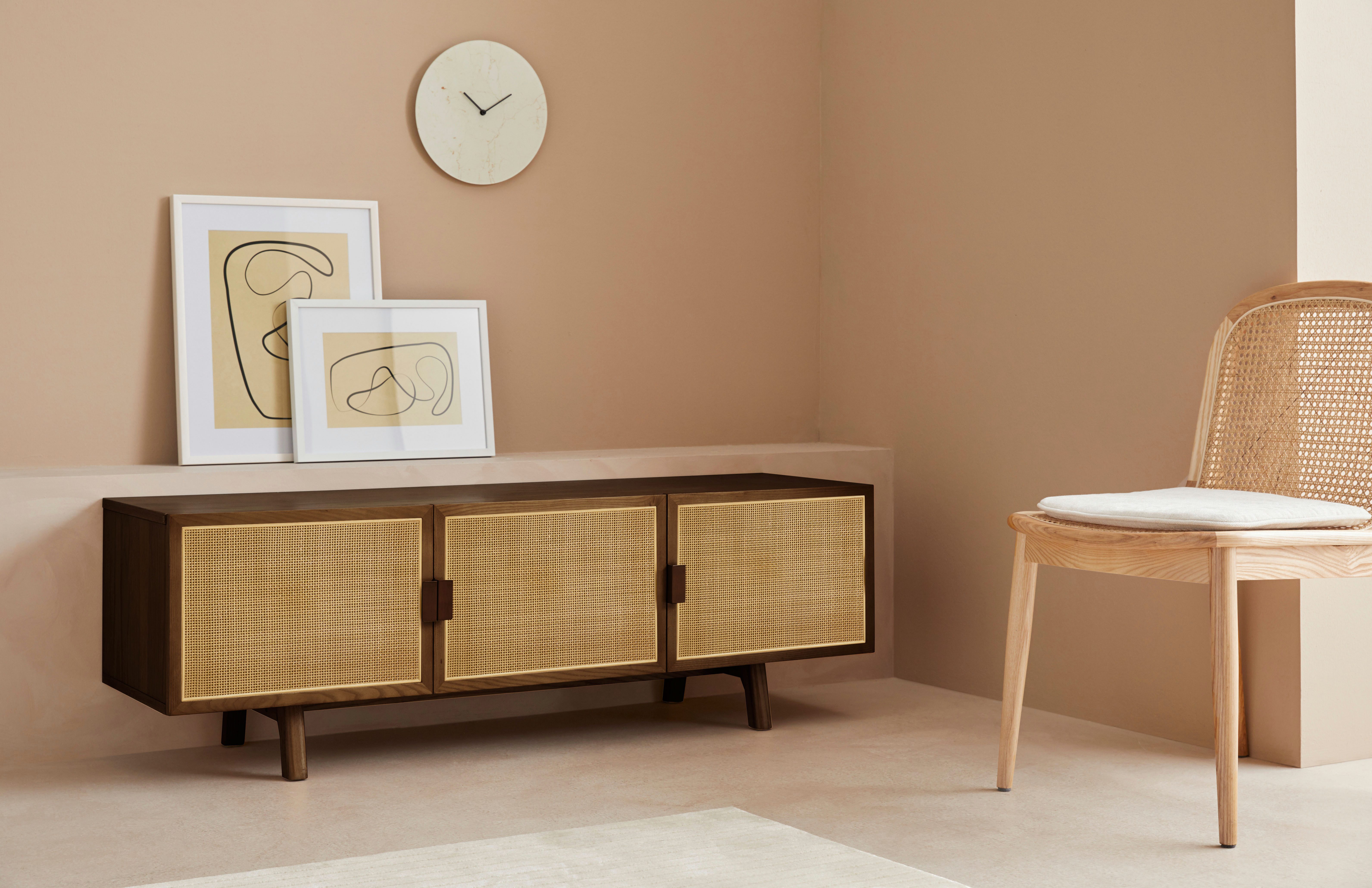 LeGer Home by Lena Gercke Lowboard Lina (TOPSELLER! Sideboard), aus MDF Holz, Melaminoberfläche, Rattangeflecht, Breite 140 cm
