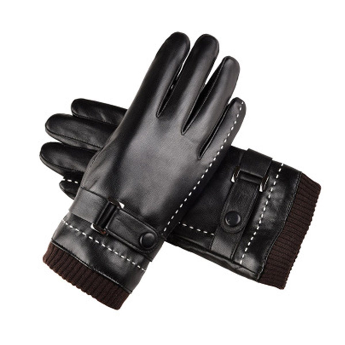 Thermo-Handschuhe, dicke Kunstfleece-gefütterte FeelGlad Touchscreen-Texting, Strickmütze