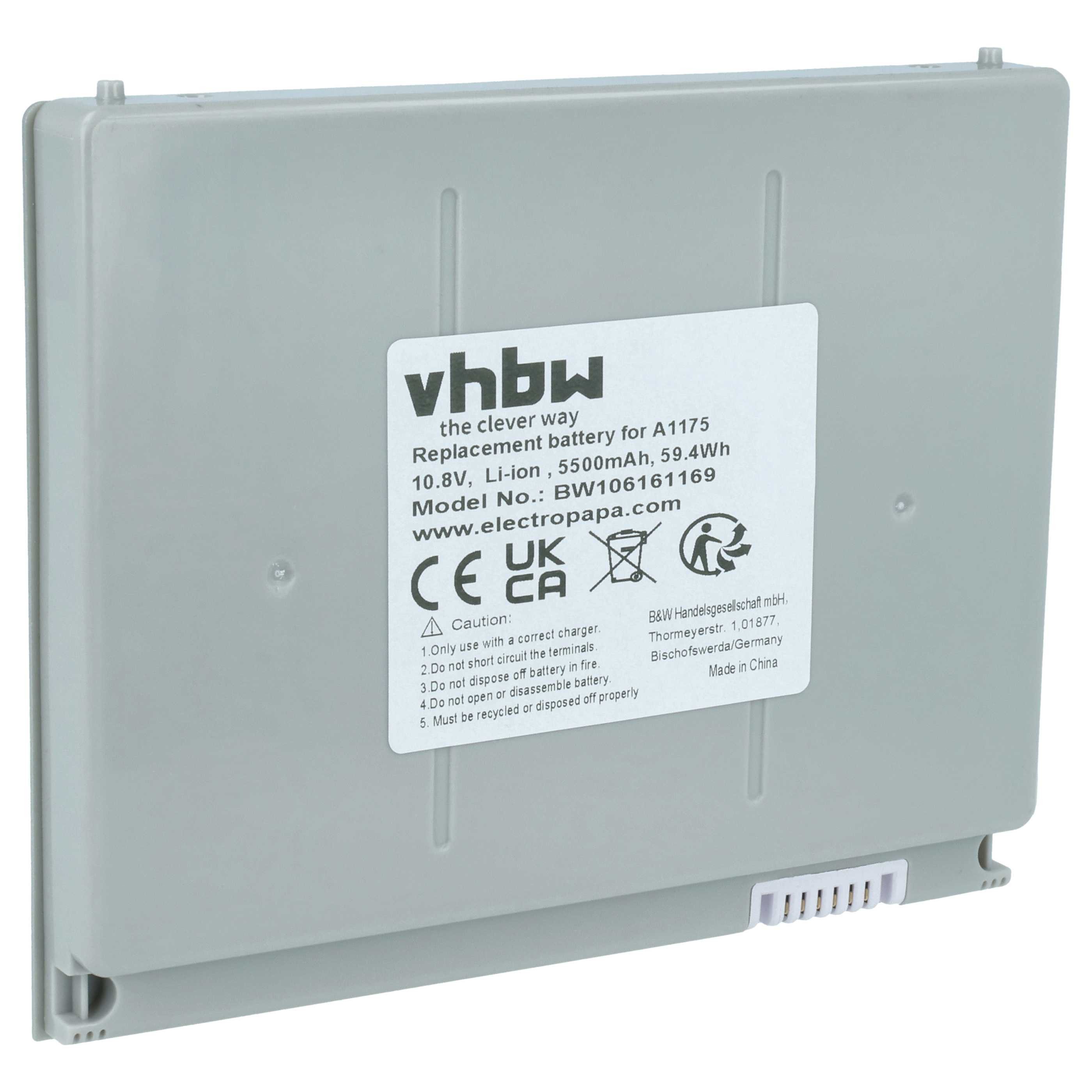 vhbw Akku Ersatz für Apple MA681LL/A, MA601LL, MA680LL/A, MA600LL/A, Laptop-Akku Akku Li-Ion 5500 mAh (10,8 V, 1 St), Leistungsfähiger Austausch-Akku für Notebook, Wiederaufladbar, Jede