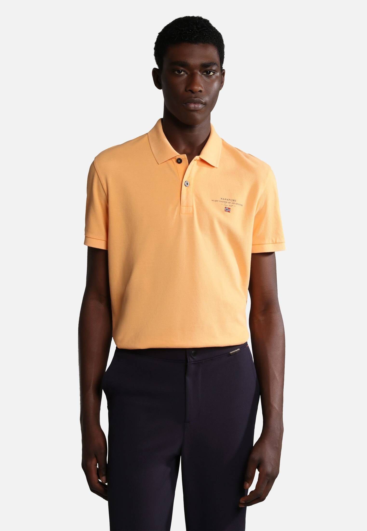 ELBAS Herren (1-tlg) orange Poloshirt Napapijri Poloshirt (33)