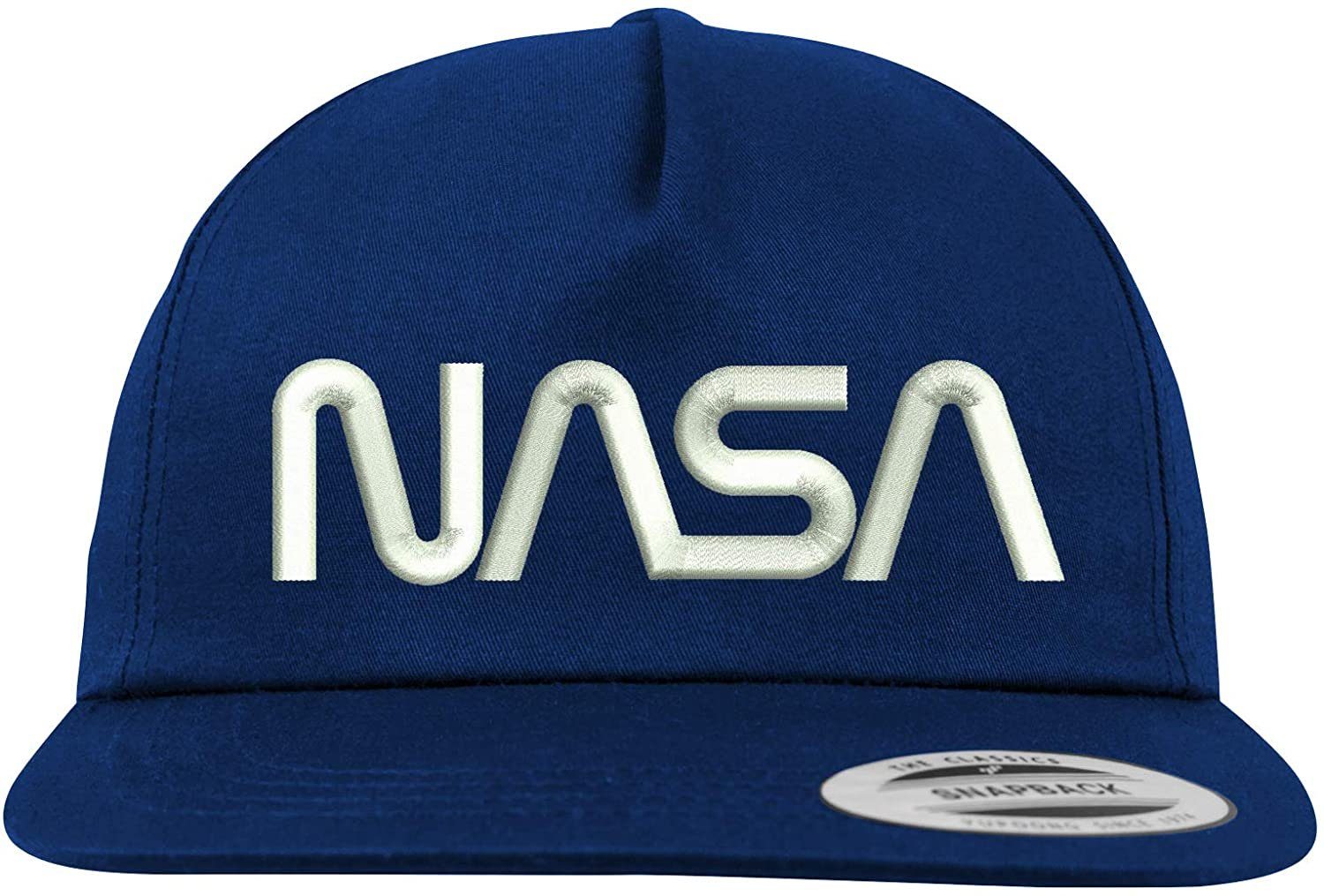 Youth Designz Baseball Cap NASA Kinder Cap mit modischer Logo Stickerei Weiß/Navyblau