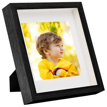 vidaXL Bilderrahmen 3D-Box-Bilderrahmen 3 Stk. Schwarz 23x23cm für 13x13cm Bild, (3 St)