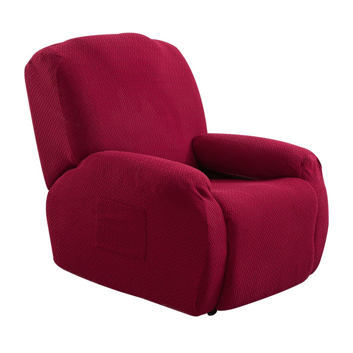 Sesselhusse Sesselbezug Stretchhusse, Relaxsessel Komplett für Liege Sessel, Rosnek, mit Strukturoptik Rot | Sesselhussen