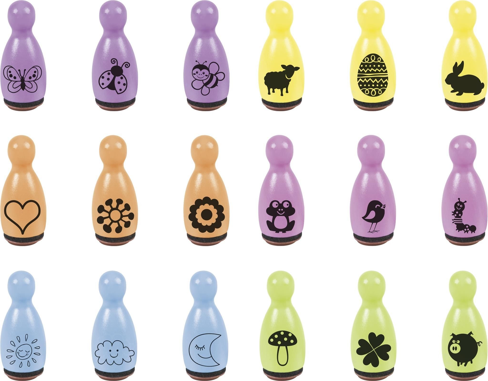 Heyda Stempel HEYDA 204888686 Stempel-Figuren Frühjahr Holz farbig lackiert