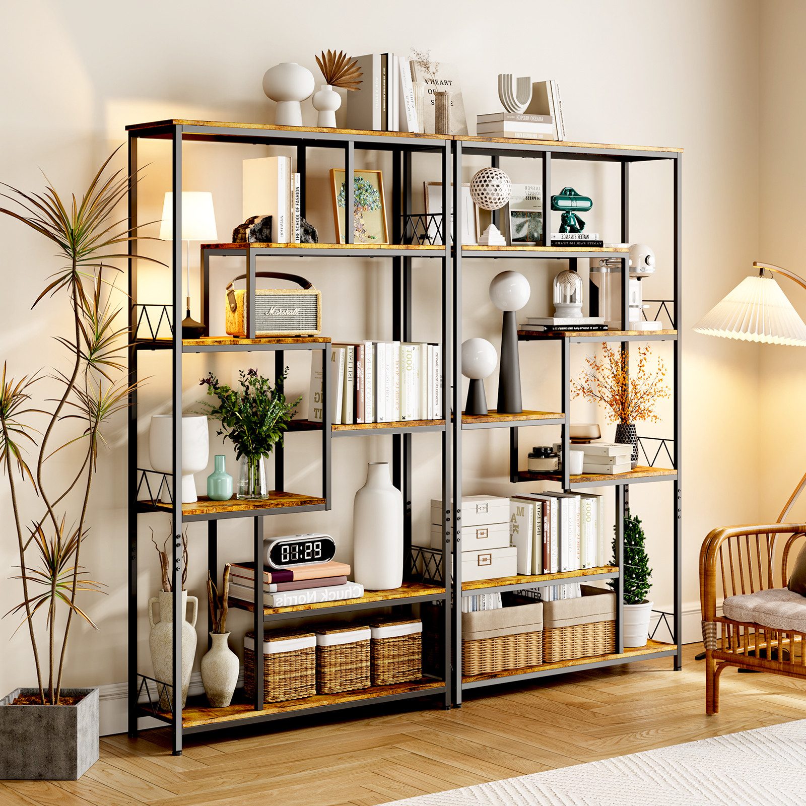 Bealife Bücherregal,6 Etagen, freistehendes Regal für Wohnzimmer, Büro,180x günstig online kaufen