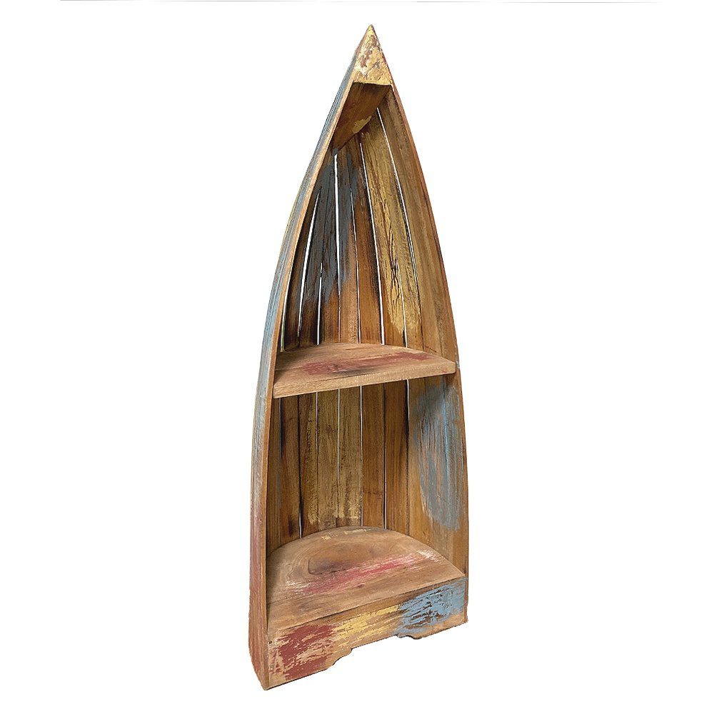 LebensWohnArt Regal Massivholz Bootsregal BALI Jungle ca. H92cm Nachttisch