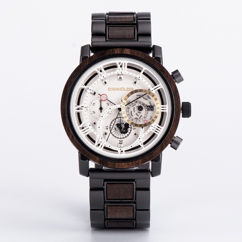 Edenhölzer Quarzuhr Holzuhr Martinique