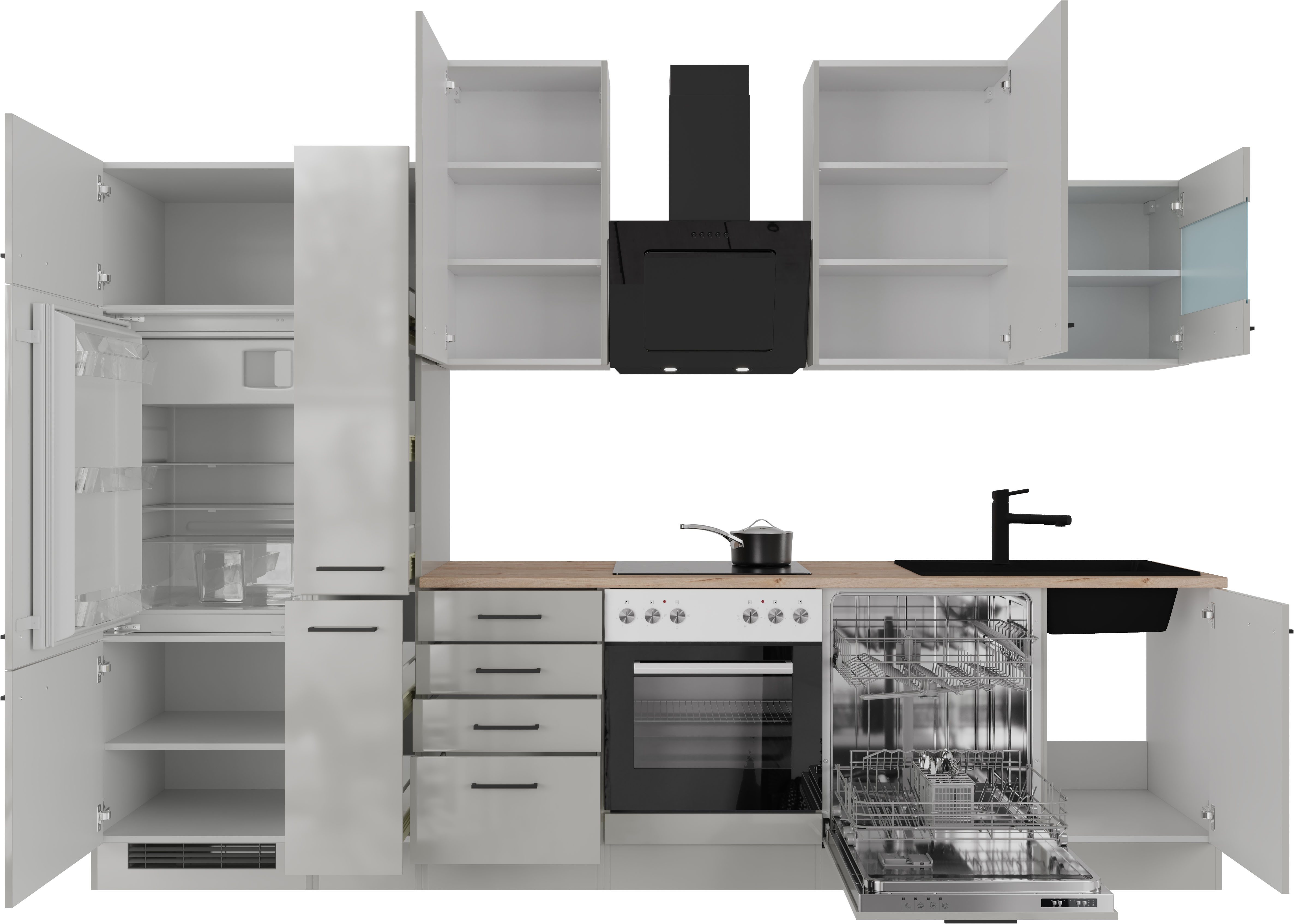 Flex-Well Küche Lund, wahlweise mit E-Geräten, Gesamtbreite 310 cm