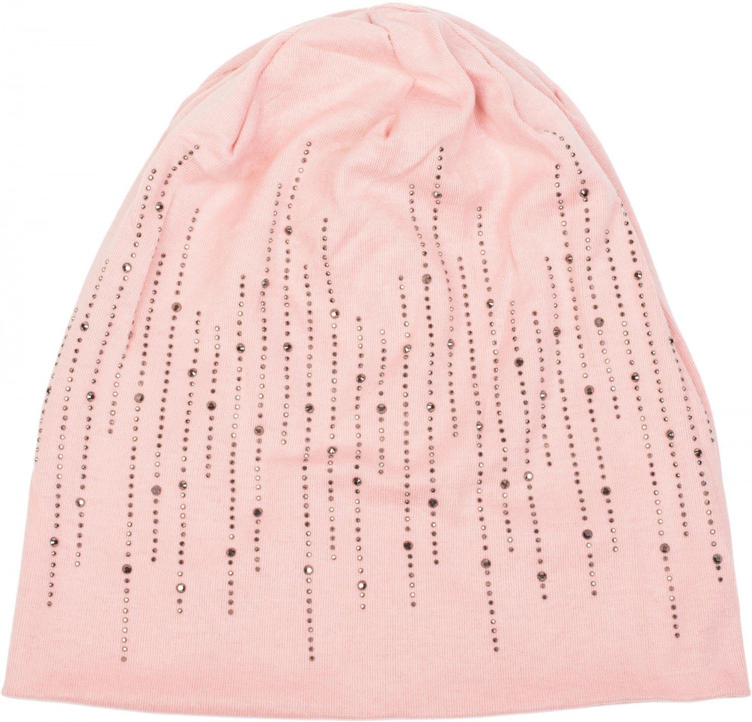 Beanie Beanie styleBREAKER Strass Rose (1-St) mit Streifen