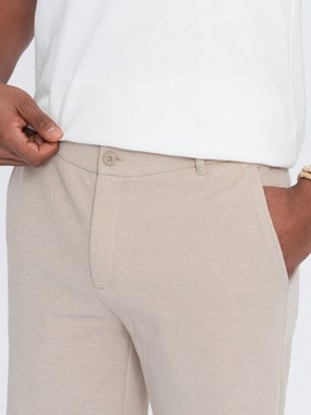 OMBRE Chinoshorts Herren-Shorts aus zweifarbigem Melange-Strick