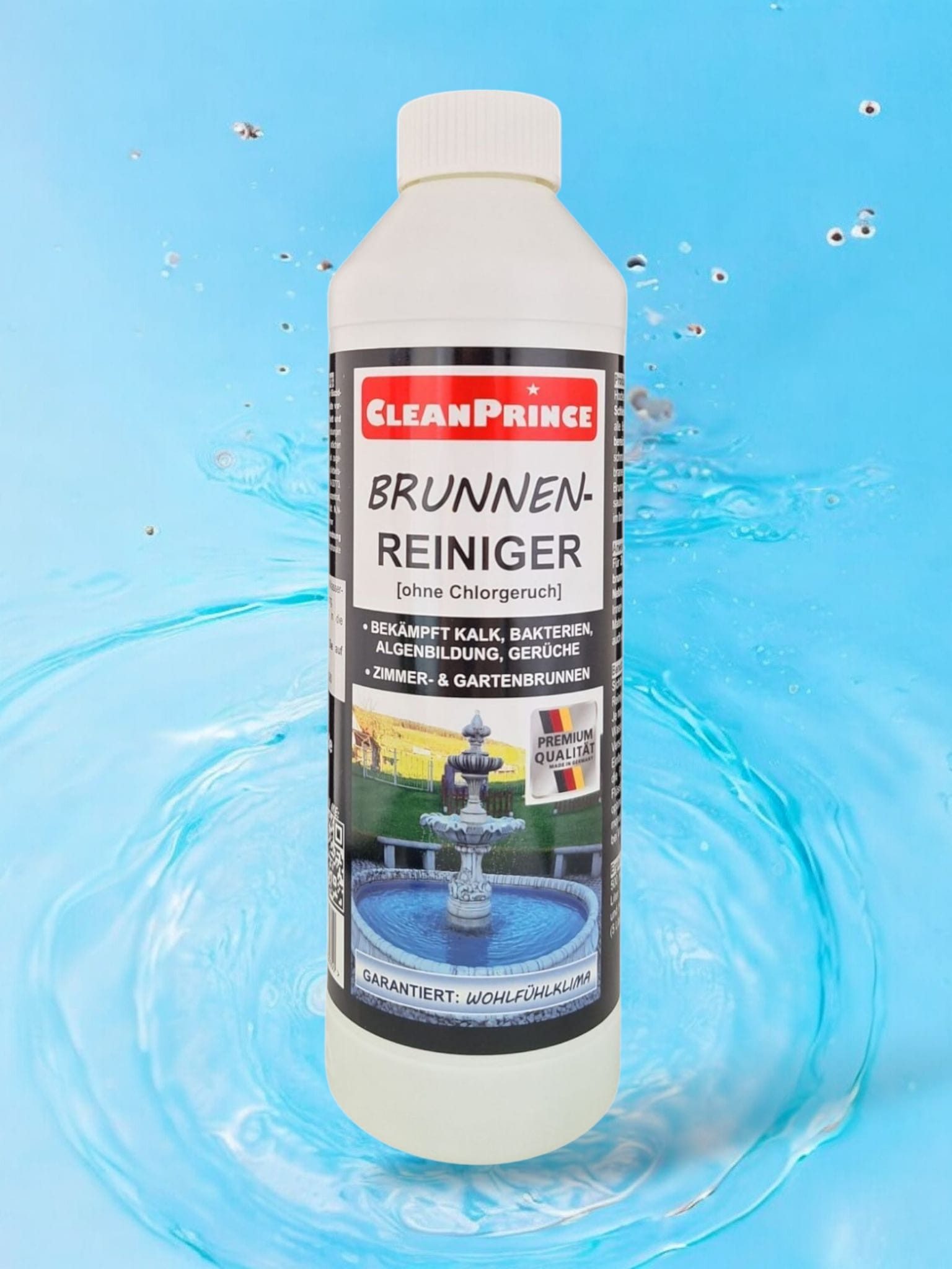 CleanPrince Algenbekämpfung Brunnenreiniger 500 ml für Brunnen ohne Fische CP400060-500