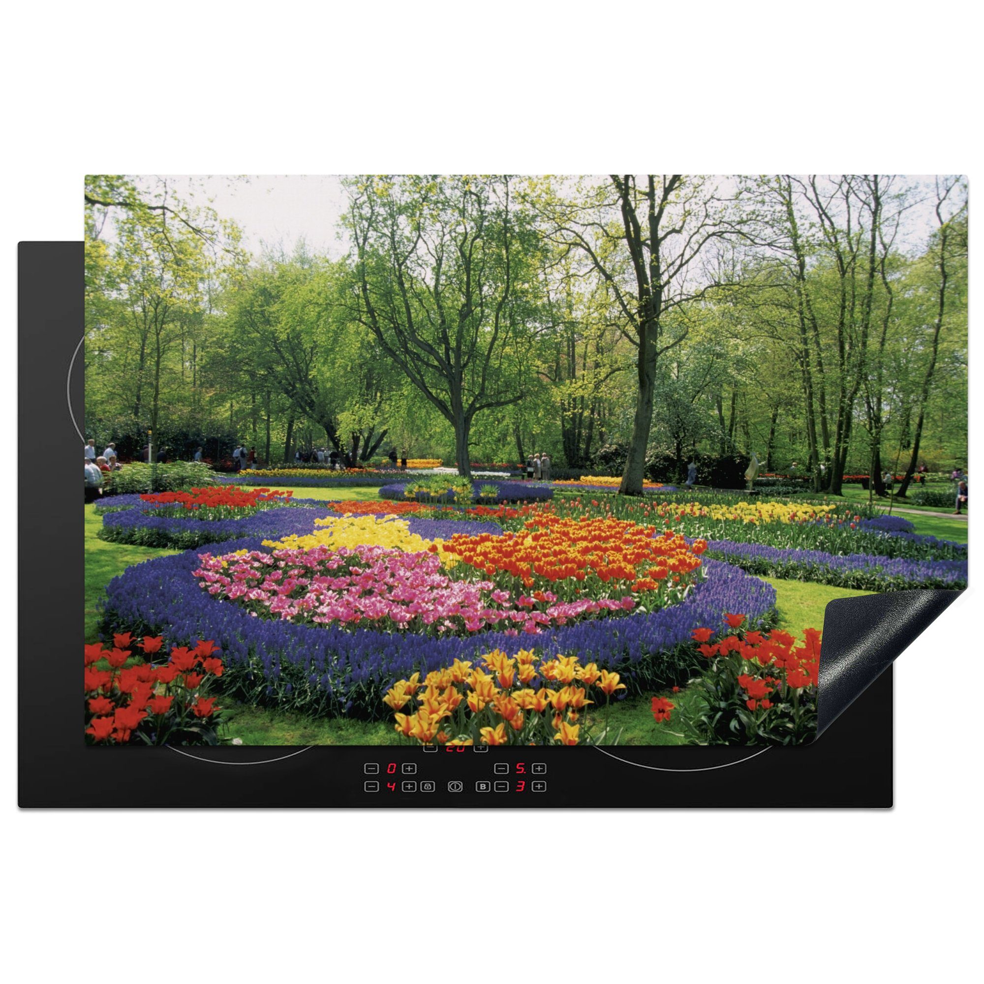 die Niederlanden, Induktionskochfeld 81x52 in cm, Keukenhof Vinyl, Blumenpark Herdblende-/Abdeckplatte küche, den MuchoWow für tlg), Ceranfeldabdeckung Schutz (1