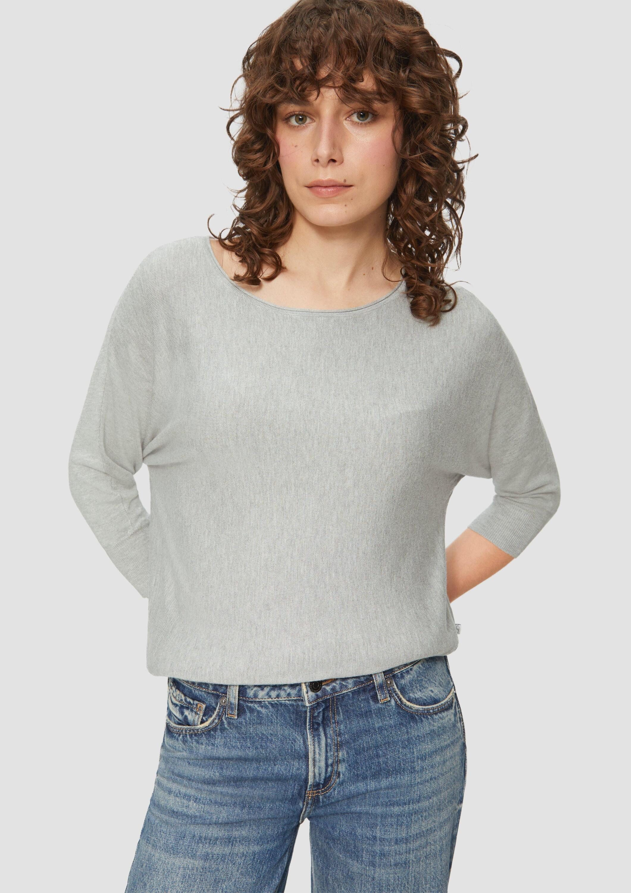 QS 3/4 Arm-Pullover Strickpullover Viskosemix-Pullover mit Fledermausärmeln günstig online kaufen