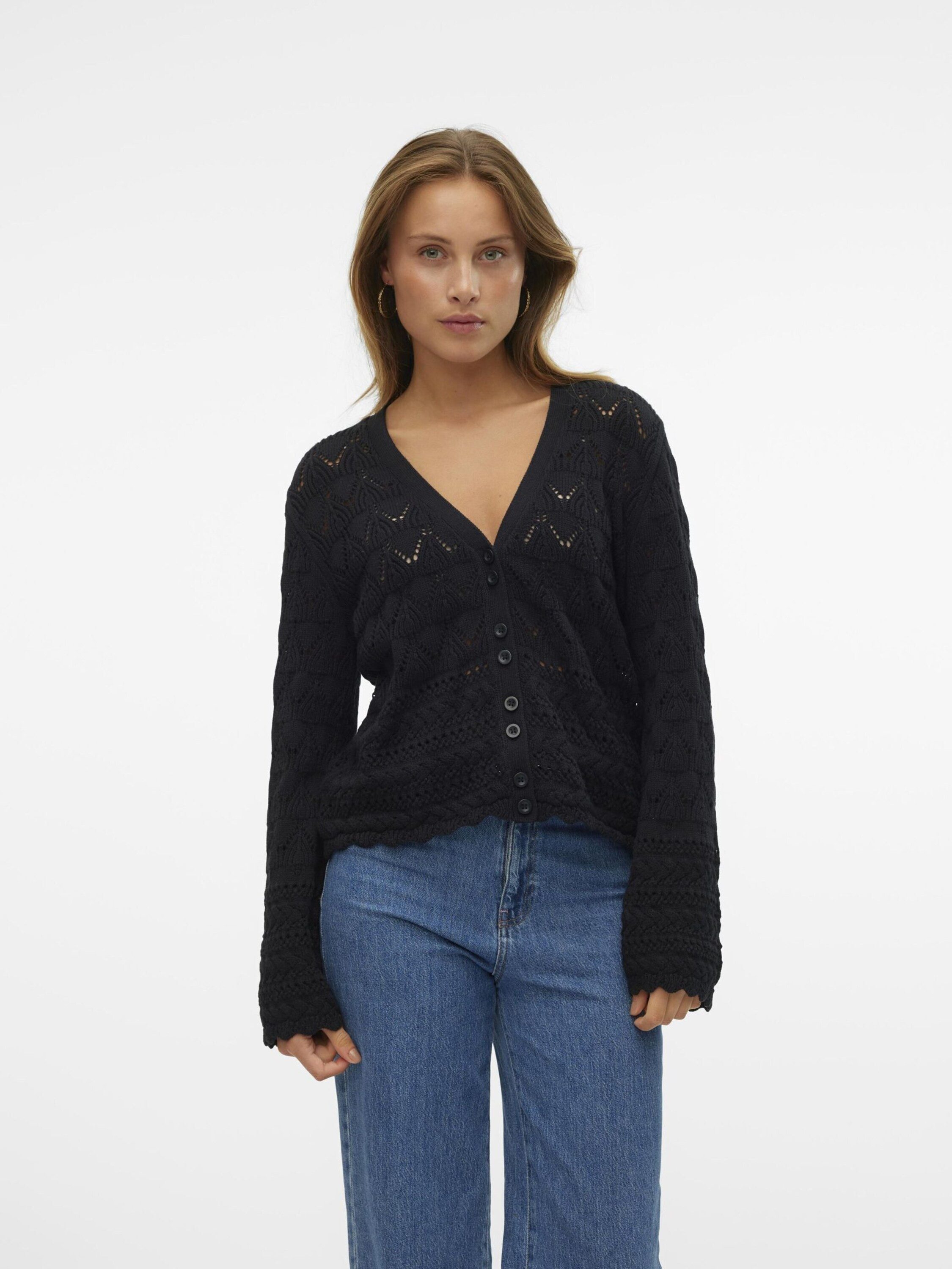 Vero Moda Strickjacke VMLUA (1-tlg) Lochmuster günstig online kaufen