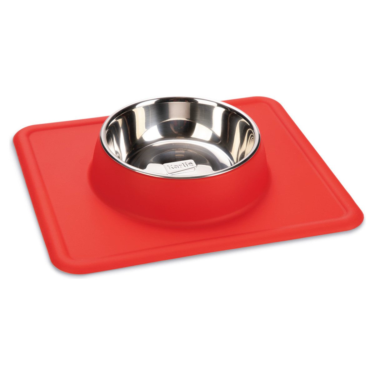 Futternapf Hundenapf Silikon Inox Dex rot