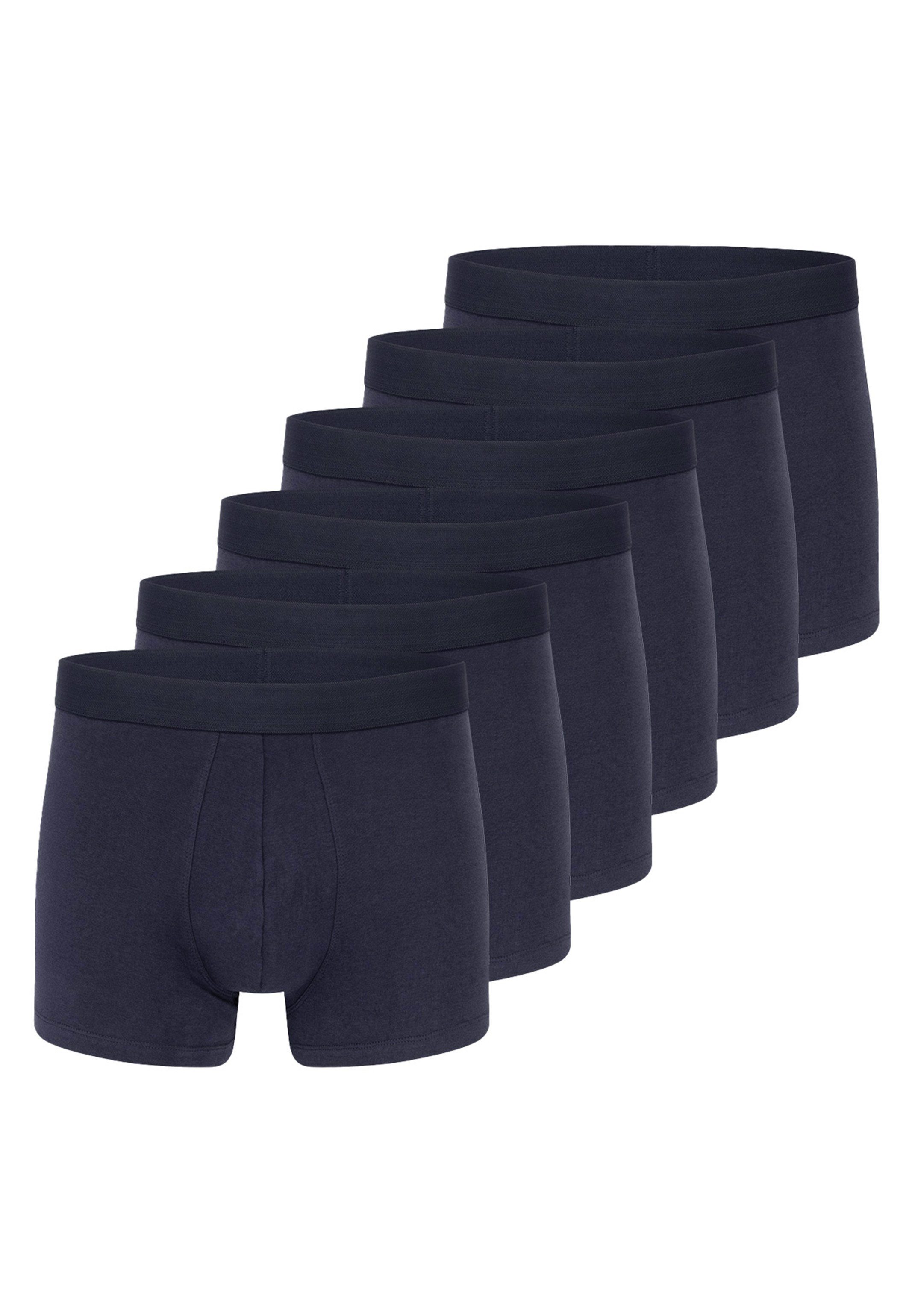 Pant Almonu Baumwolle Retro Navy Cotton Ohne Atmungsaktiv Short (Spar-Set, 6er 6-St) - - - Eingriff Boxer Retro Pack Organic /