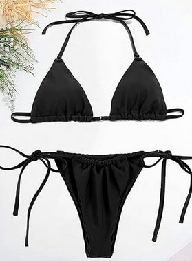 B.X Tankini 2-teiliger Bikini-Badeanzug für Damen mit festem Tanga und Tankini Sommer sexy Bikini-Set Spaghettiträger Tanga geteilter Badeanzug