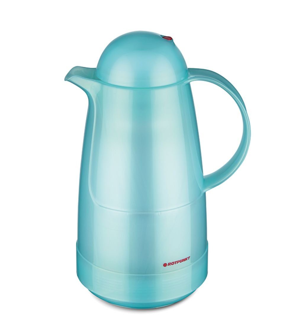 ROTPUNKT Isolierkanne 1,0 Liter 210 I hochwertig I geruchs- und geschmacksneutral, 1 l, (Kaffeekanne I Teekanne), Glaskolben aus doppelwandigem Rosalin-Glas (extra lange Isolierung)