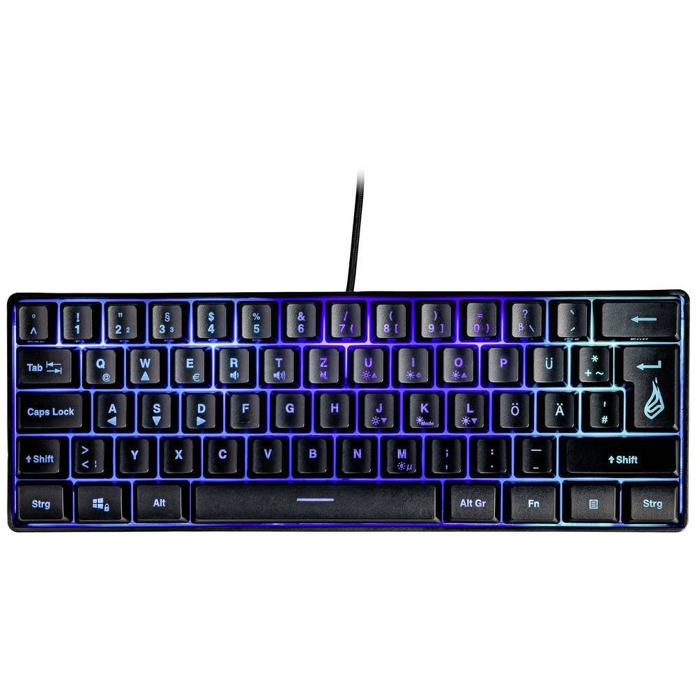 Surefire SureFire 60 % Mechanische RGB–Tastatur, Deutsch 48700 Tastatur (Beleuchtet, Multimediatasten)